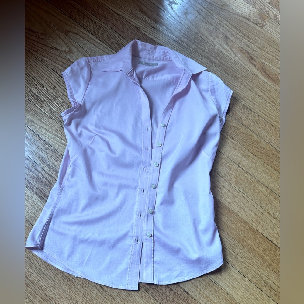 Banana Republic Fitted Button Down Shirt Cap Sleeve